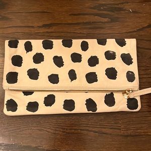 CLARE V polka dot clutch